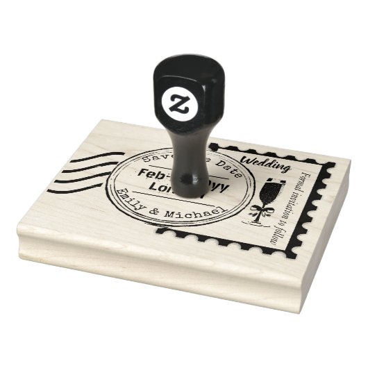Individuell Save the Date POSTAGE-Hochzeits-Briefm Gummistempel (Stempel)