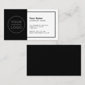 Individuell Schwarz-weiß modern minimalistisch Fa Visitenkarte (Vorne/Hinten)