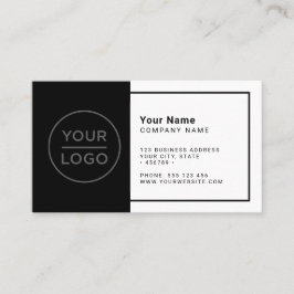Individuell Schwarz-weiß modern minimalistisch  Fa Visitenkarte