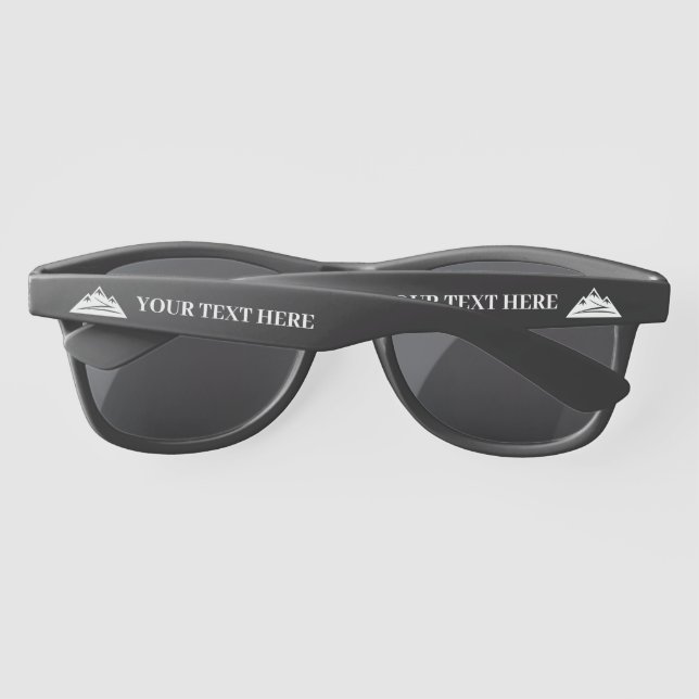 Individuell schwarze Sonnenbrille mit Berggipfello (Rückseite)
