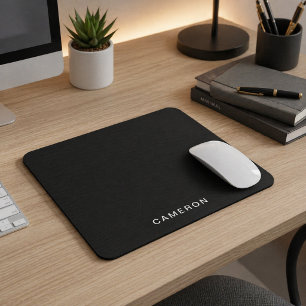 Individuell Schwarzes Monogramm Elegantes Design Mousepad