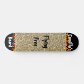Individuell simuliertes Gold Glitzer Girly Design Skateboard (Horizontal)
