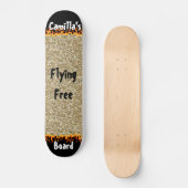 Individuell simuliertes Gold Glitzer Girly Design Skateboard (Vorderseite)