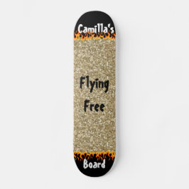 Individuell simuliertes Gold Glitzer Girly Design Skateboard