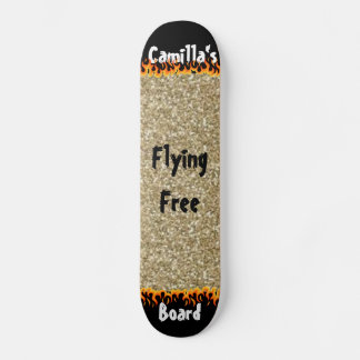 Individuell simuliertes Gold Glitzer Girly Design Skateboard
