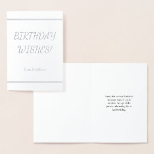 Individuell und individuell anpassbar "GEBURTSTAG  Folienkarte