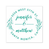 Individuell Verheiratetes Paar Elegante Rücksendea Permastempel (Design)