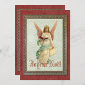 Individuell Vintage antike Frohe Festtage Feiertagskarte (Vorne/Hinten)