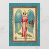 Individuell Vintage antike Frohe Festtage Feiertagskarte (Vorderseite)