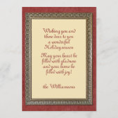 Individuell Vintage antike Frohe Festtage Feiertagskarte (Rückseite)