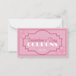 Individuell Vintage Valentinstag Coupons romantisc Mitteilungskarte