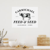 Individuell Vintager Bauernstil Füttre & Saatkarpf Poster (Küche)