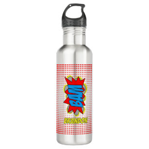 Individuell Vintages Comic Buch Pop Art BAM! Edelstahlflasche