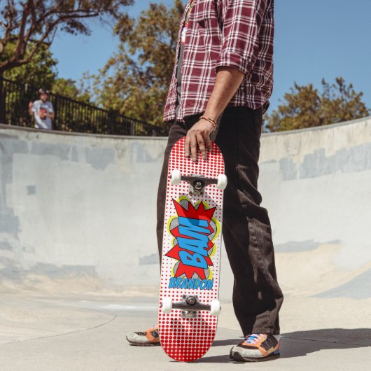 Individuell Vintages Comic Buch Pop Art BAM! Skateboard (Außenbereich 2)