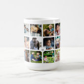 Individuelle 18-Foto-Collage-Monogramm personalisi Kaffeetasse (Mittel)