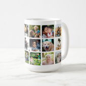 Individuelle 18-Foto-Collage-Monogramm personalisi Kaffeetasse (VorderseiteRechts)