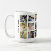 Individuelle 18-Foto-Collage-Monogramm personalisi Kaffeetasse (Links)