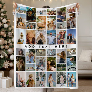 Individuelle 36 x Fotocollage Personalisiert Fleecedecke