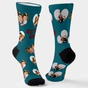 Individuelle 3-Foto-Collage Bester Vater Aller Zei Socken