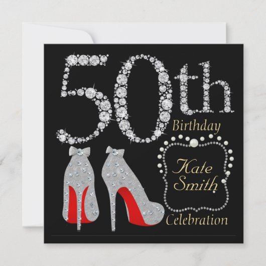 Individuelle 50. Geburtstagsparty Einladung (Vorderseite)