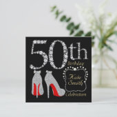 Individuelle 50. Geburtstagsparty Einladung (Stehend Vorderseite)