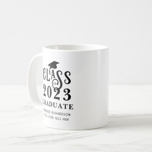 Individuelle Abschluss-Klasse Jahr-Farbe Kaffeetasse (Vorderseite Links)