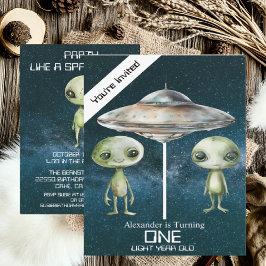 Individuelle Altersgruppe Weltraum Alien Geburtsta Einladung