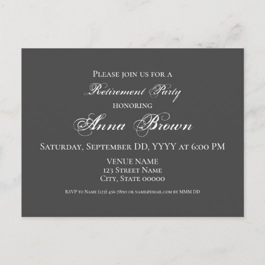 Individuelle Altersvorsorgeeinladung Postkarte (Vorderseite)