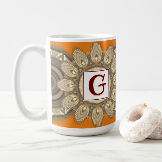 Individuelle anfängliche große Kaffee-Tasse Mandal Kaffeetasse (Mit Donut)