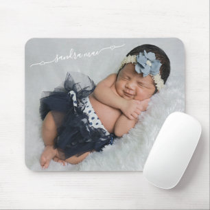 Individuelle Anpassung von Foto- und Babynamen Mousepad