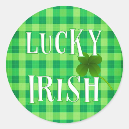 Individuelle ästhetische LUCKY IRISH St. Patrick's Runder Aufkleber (Vorderseite)