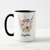 Individuelle August-Geburtsblume - Personalisierte Tasse (Links)