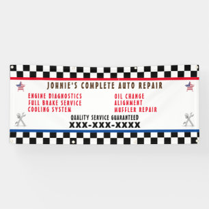 Individuelle Autowerkstatt Vollservice USA-Flagge Banner