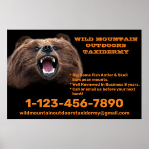 Individuelle Bären-Großwild-Taxidermie-Shop  Poster