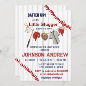 Individuelle Batter-up Baseball Baby-Dusche Einladung (Vorne/Hinten)