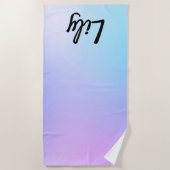 Individuelle Beach Pool Ombre Blue Towel Girl Strandtuch (Vorderseite)