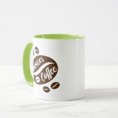 Individuelle Beatmung mit Kaffeebohnen-Design Tasse (Vorderseite Links)