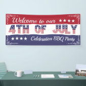 Individuelle Begrüßung 4. Juli US Flagge Banner (Messe)
