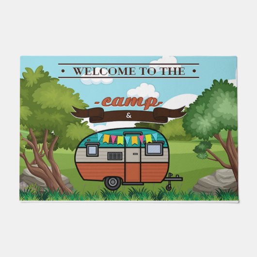 Individuelle Begrüßung in unserem Campingplatz Fußmatte (Vorderseite)