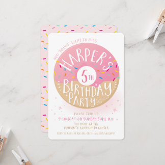 Individuelle Bestellung Harper's 5. Geburtstag süß Einladung