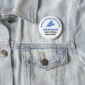 Individuelle blaue Cheerleaderin der High School Button (Beispiel)