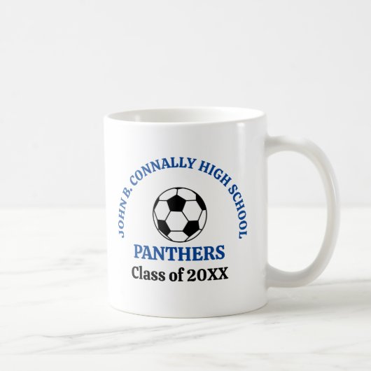 Individuelle Blaue Fußballmannschaft der High Scho Kaffeetasse (Rechts)