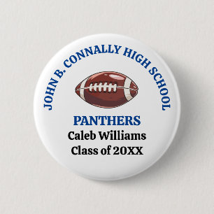 Individuelle Blaue High School Footballmannschaft Button