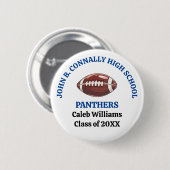 Individuelle Blaue High School Footballmannschaft Button (Vorne & Hinten)