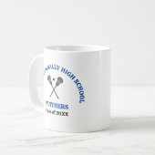 Individuelle Blaue Lacrosse-Schulmannschaft der Hi Kaffeetasse (Vorderseite Links)