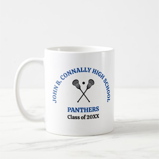 Individuelle Blaue Lacrosse-Schulmannschaft der Hi Kaffeetasse (Links)