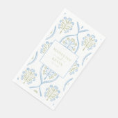 Individuelle blaue und grüne Blumenhochzeit Serviette (Ecke)