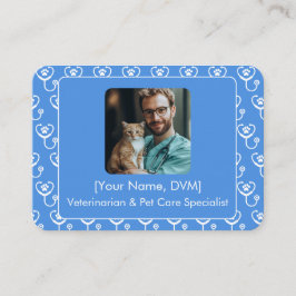 Individuelle Blue Veterinary Business Card Visitenkarte