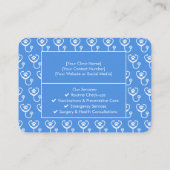 Individuelle Blue Veterinary Business Card Visitenkarte (Rückseite)