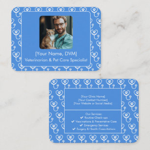Individuelle Blue Veterinary Business Card Visitenkarte